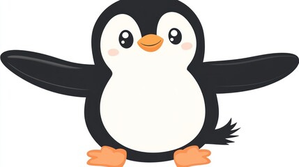 Obraz premium Cute cartoon penguin