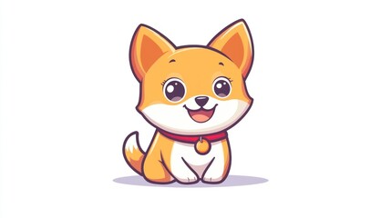 Cute cartoon puppy sitting (1)