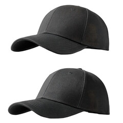 Two identical gray baseball caps