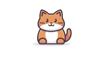 Obraz premium Cute orange cartoon cat