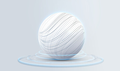 Ai sport globe ball technology sphere. Artificial Intelligence sphere. Intelligence concept. Big data innovation technology. Ball connect. Vector illustration.