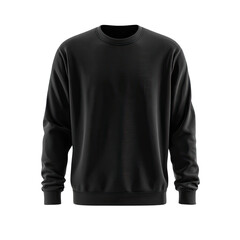 Solid black crew neck sweatshirt.  Features long sleeves and a relaxed fit