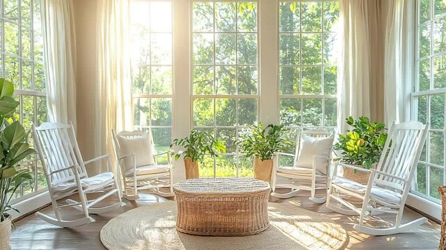 traditional american southern-style sunroom interior video