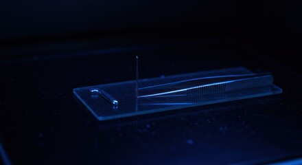 Tweezers and Needle on Glass Slide