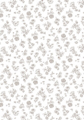 Dynamic Hand Drawn Geometric Floral Scroll Pattern Illustrations