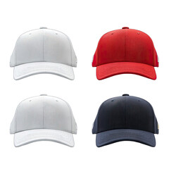 Four Baseball Caps in Various Colors