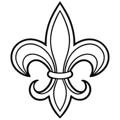 Fleur de lis vector illustration with a floral pattern and colorful butterfly design, showcasing the beauty of this ornamental plant symbol © MAYENUDDIN
