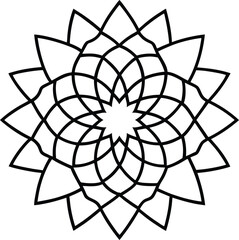 Fototapeta premium Symmetrical Black and White Mandala Design for Decoration