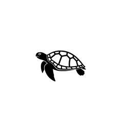 Sea turtle vector graphic black and white ocean animal reptile swimming wildlife tortoise underwater silhouette