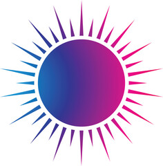 Sun icon set. Yellow sun icons. Shine sun ray set. Sunset icon collection.