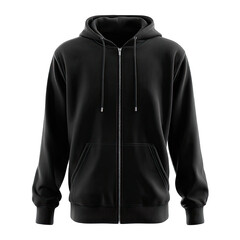 Full zip black hoodie.  Zippered front, kangaroo pocket,  hood,  warm, comfortable