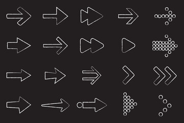 A versatile set of minimal and outlined arrow vector icons in various modern styles, ideal for navigation, web design, and user interface projects.