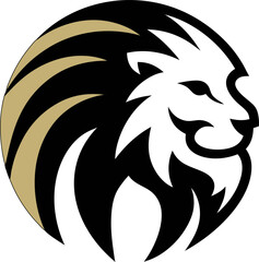 Lion head icon in vector, bold side view illustration, perfect for fierce branding.