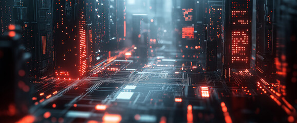 Obraz premium Blue technology background with circuit board