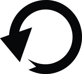 Reload. Icon with reflection on white background