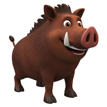 3d Funny Common warthog Cartoon isolated on transparent background, Pumba PNG 
