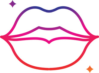 Lips patches collection. Vector illustration of sexy doodle woman's lips expressing different emotions, such as smile, kiss, half-open mouth, biting lip, lip licking, tongue out.