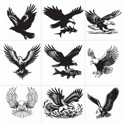 vector set of eagle