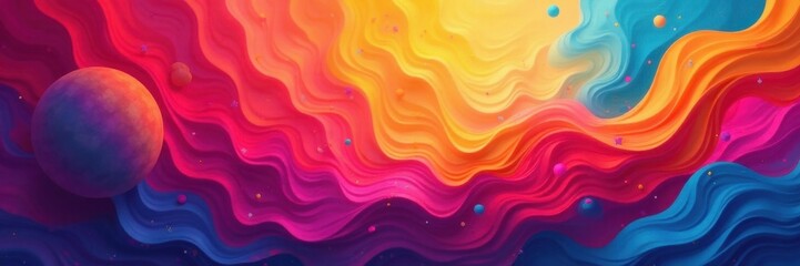 Obraz premium Vibrant geometric shapes, abstract background, texture, banner