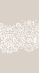 Distinctive Hand Illustrated Geometric Scroll and Floral Patterns