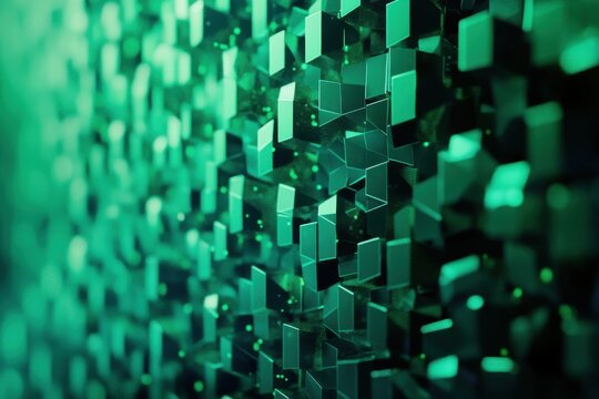 Digital green hexagonal background creates a seamless pattern with a modern and dynamic look, Green hex-code digital background Seamless 3D render