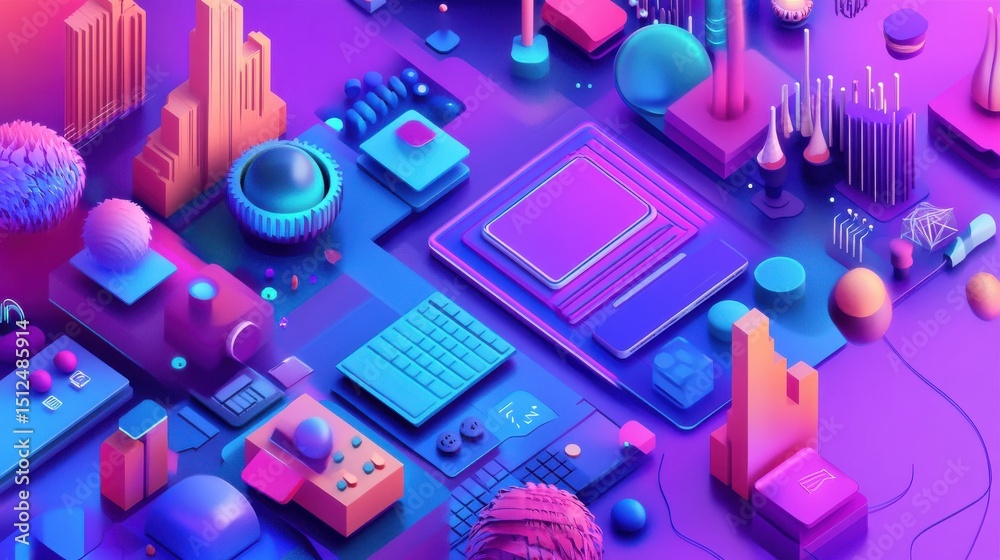 Poster data analysis services landing page isometric concept. business anlyst, front end and beck end devel