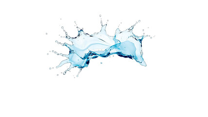 Naklejka premium Dynamic water splash isolated on black background