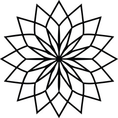 Fototapeta premium Intricate abstract mandala design with circular geometric symmetry in line art style