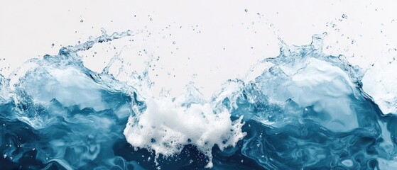 Powerful Ocean Waves with White Foam Splashing on Surface. Intense and Energetic Sea Water Texture Perfect for Nature, Adventure, and Marine-Themed Designs or Backgrounds. High quality photo