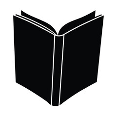 Open Book Silhouette Pages Flying Free, book - black and white vector symbol illustration of an open book, white background, Open book icon simple black silhouette knowledge symbol vector illustration