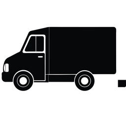 Black and white vector illustration of a large cargo truck with a spacious cabin and a long trailer, Retro silhouette of delivery truck vector illustration graphic design, A black silhouette of a truc