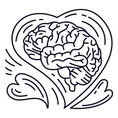 Heart with brain stroke