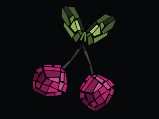 Sweet cherry mosaic. Vector illustration.