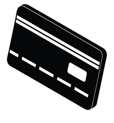 Multiple Black Credit Card Silhouette Illustrations Stacked for Secure Payment, Bank card set icons. Linear, silhouette, and flat style. Vector icons, Stack of Credit Cards Silhouette Illustration.