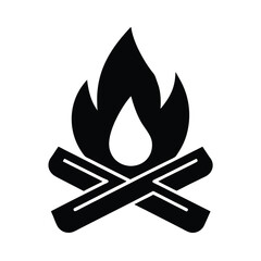 Campfire Stick Icon Vector Illustration