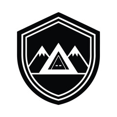 Camping Badge Icon Vector Illustration