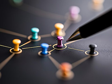Stylus Selecting Glowing Node on a Network Map