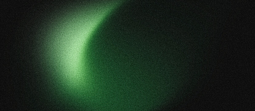 Glowing green abstract shape dark grainy black background noise texture futuristic dynamic poster