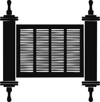 black torah scroll icon clip art preview