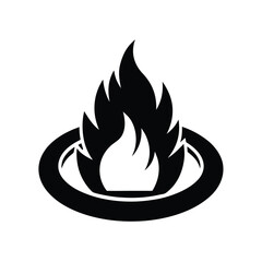 Fire Pit Ring Icon Vector Illustration