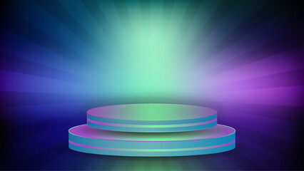 Editorial Mesh Gradient Podium Display Vector