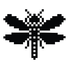 Obraz premium Stylized Silhouette of a Dragonfly with Intricate Wing Patterns