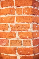 Ancient red brick masonry. Historical building, close-up