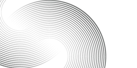 White geometric abstract background overlapping layers on bright space with line effect decoration. Circle style concept modern graphic design element for banner, flyer, card.