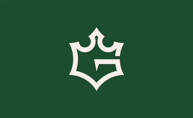 Crown Logo with Letter  G. Elegant, King, Royal and Premium concept for Luxury and jewellery Brand.