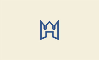 Crown Logo with Letter  H. Elegant, King, Royal and Premium concept for Luxury and jewellery Brand.