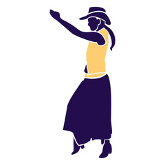 Dance pose country lady Silhouette