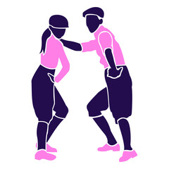 Dance pose duo silhouette