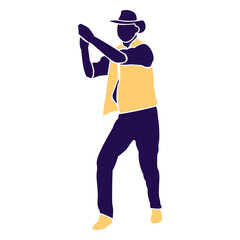 Dance pose man clapping silhouette