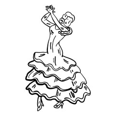 Flamenco dancer clapping hand drawn
